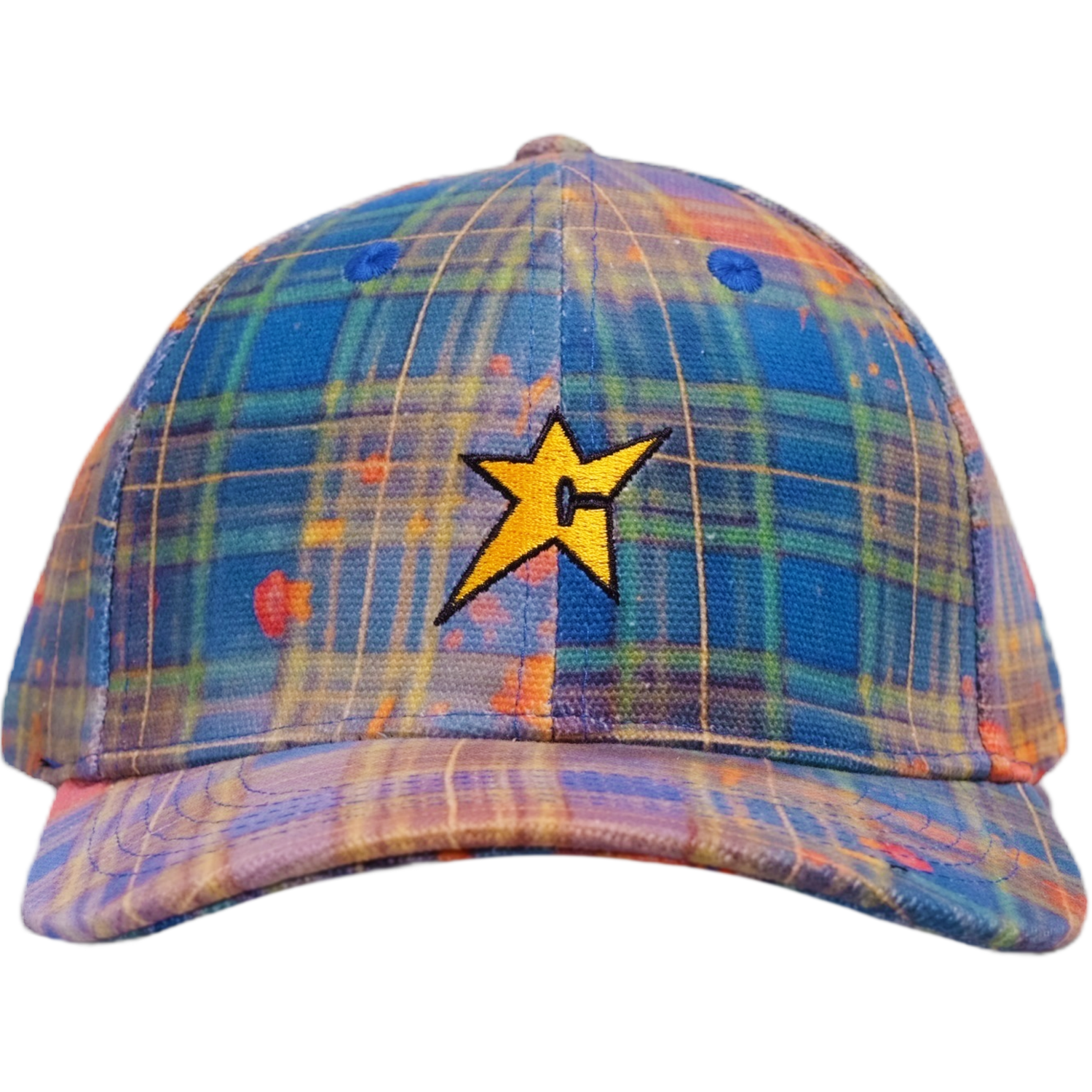 C-Star Plaid Cap - Blue — Carpet Company